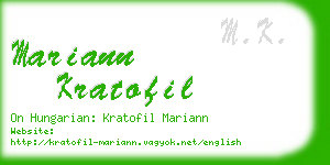mariann kratofil business card
